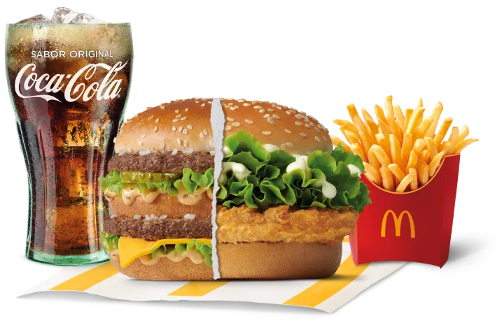 Menú con Coca-Cola, Big Mac o McChicken y patatas